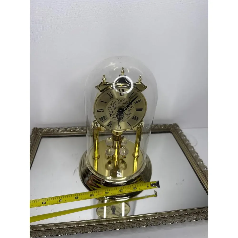 Vintage Concordia glass dome crystal pendulum clock - works